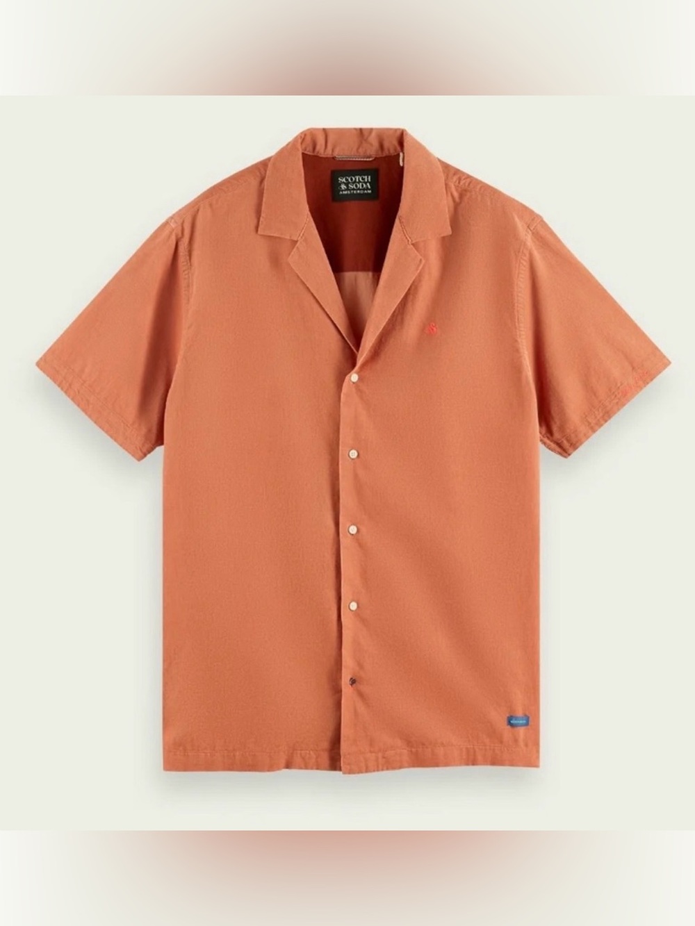 Scotch & Soda Short-Sleeve Button-Down Shirt - Rust
